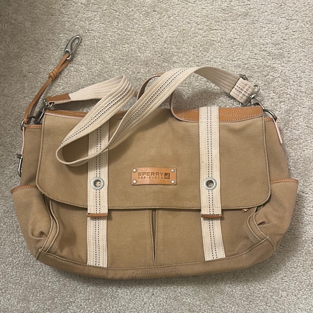 Sperry Tan Canvas Men's messenger Bag